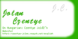 jolan czentye business card